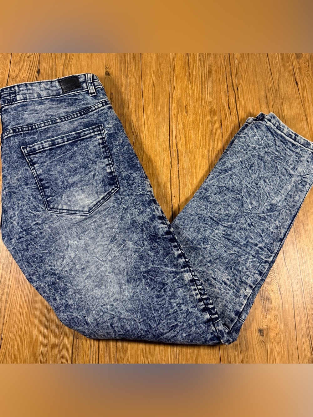 Truth & Substance Mens 36x32 Acid Wash Moto Biker Jeans Skinny Y2K Distressed